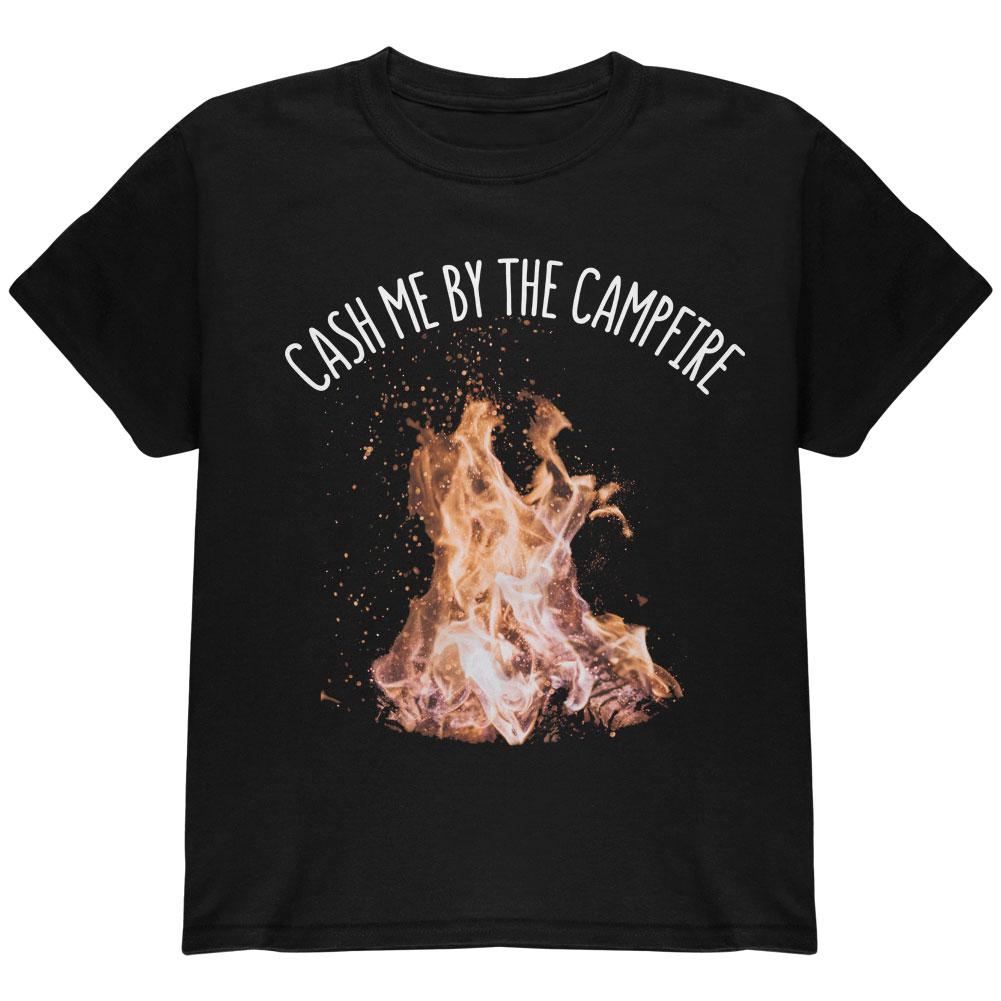 Autumn Cash Me by the Campfire Youth T Shirt Youth T-Shirts Old Glory LG Black 