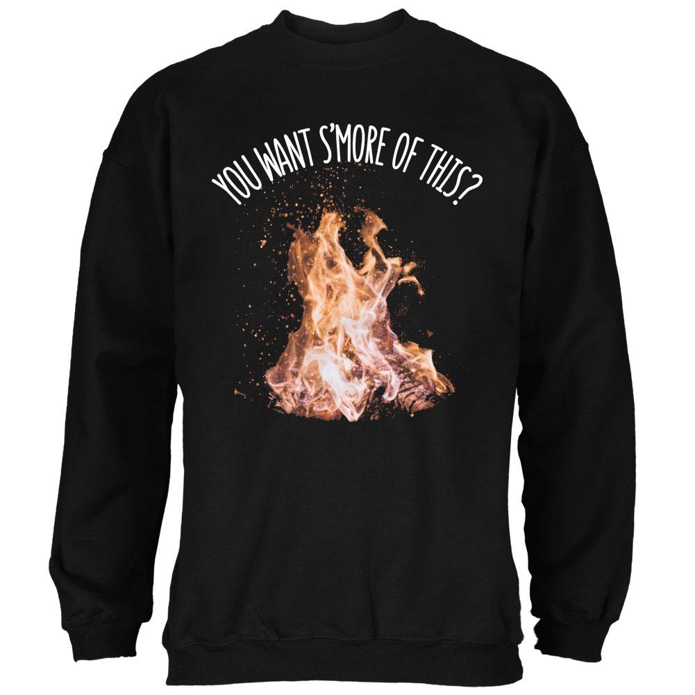 Autumn You Want S'more of This Bonfire Pun Mens Sweatshirt Men's Sweatshirts Old Glory 2XL Black 