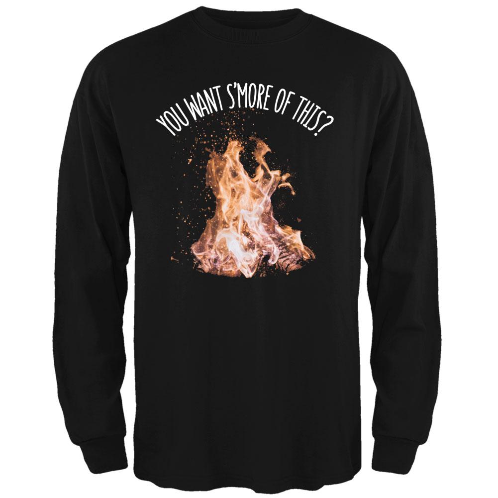 Autumn You Want S'more of This Bonfire Pun Mens Long Sleeve T Shirt Men's Long Sleeves Old Glory 2XL Black 