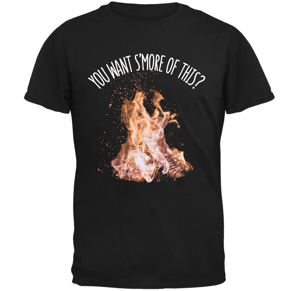 Autumn You Want S'more of This Bonfire Pun Mens T Shirt Men's T-Shirts Old Glory 2XL Black 