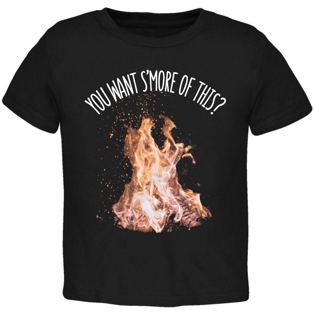 Autumn You Want S'more of This Bonfire Pun Toddler T Shirt Toddler T-Shirts Old Glory 2T Black 