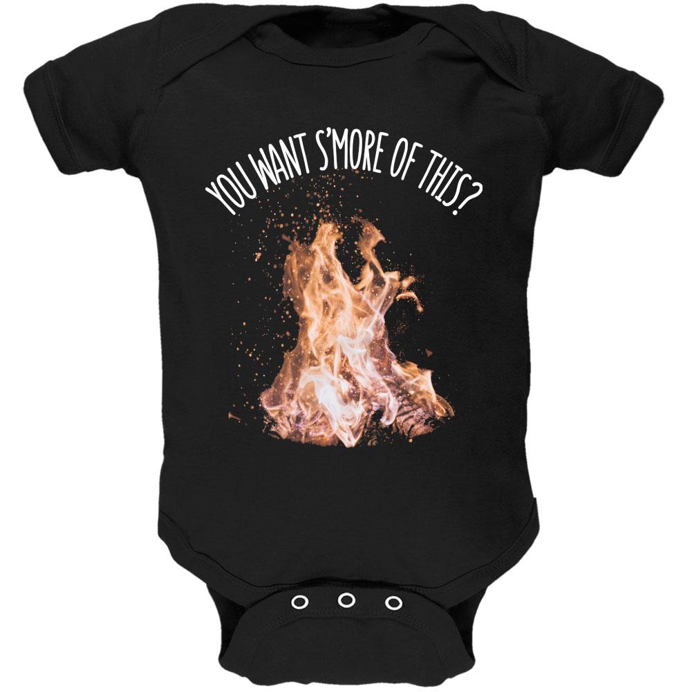 Autumn You Want S'more of This Bonfire Pun Soft Baby One Piece Baby One Piece Old Glory 12MO Black 