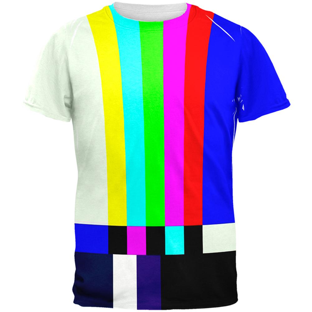 Halloween SMPTE Color Bars Late Night TV Costume All Over Mens T Shirt Men's T-Shirts Old Glory 2XL Multi 