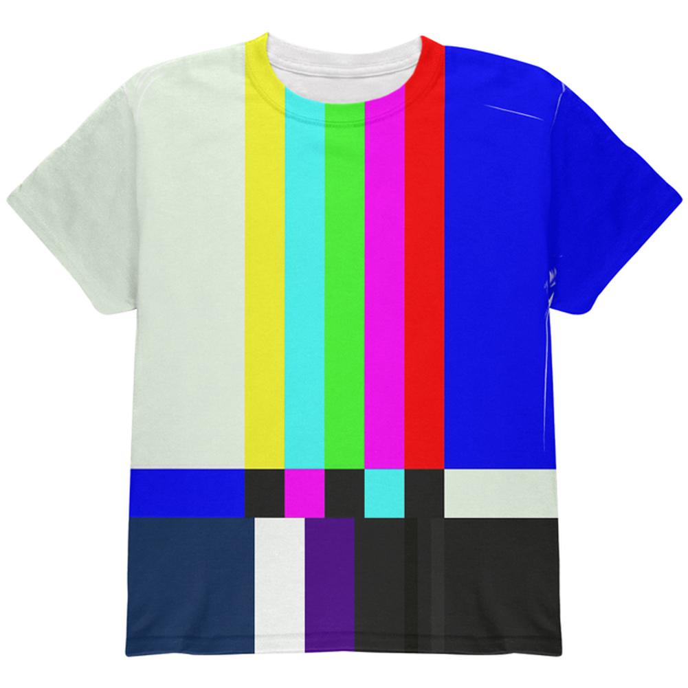 Halloween SMPTE Color Bars Late Night TV Costume All Over Youth T Shirt Youth T-Shirts Old Glory LG Multi 