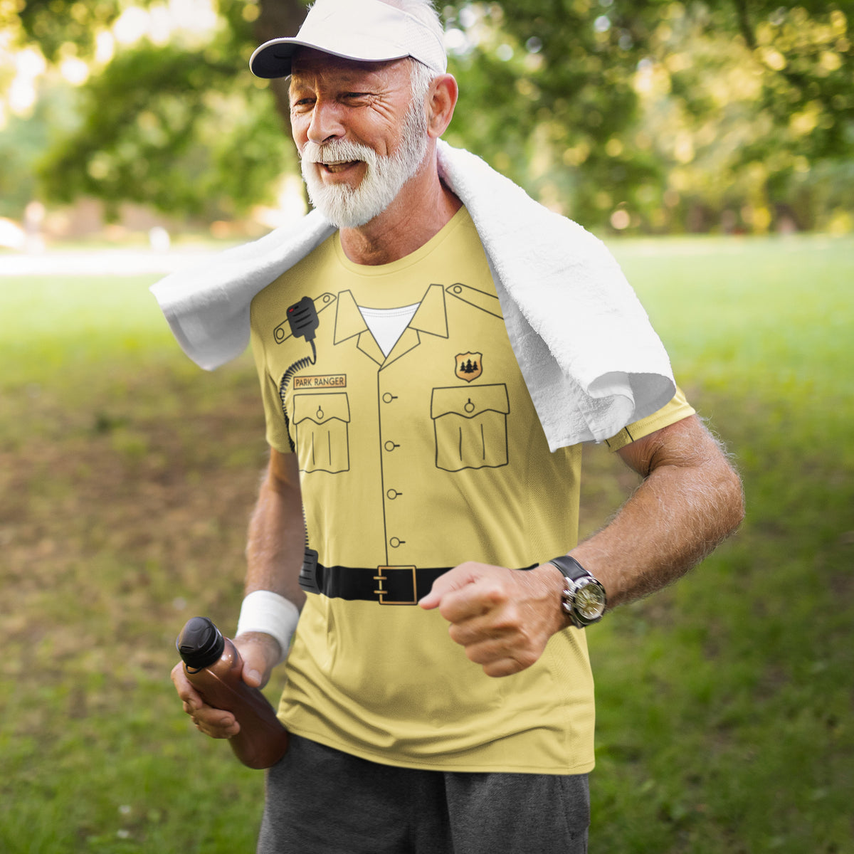 Halloween Forest Park Ranger Costume Mens T Shirt Men's T-Shirts Old Glory 2XL Yellow 