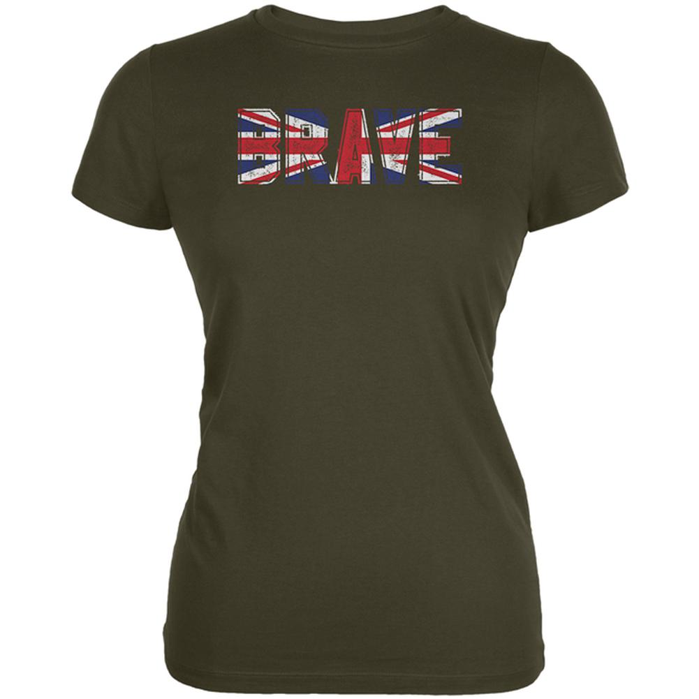 Guy Fawkes Day Brave Union Jack British Flag Juniors Soft T Shirt Juniors T-Shirts Old Glory 2XL Army 