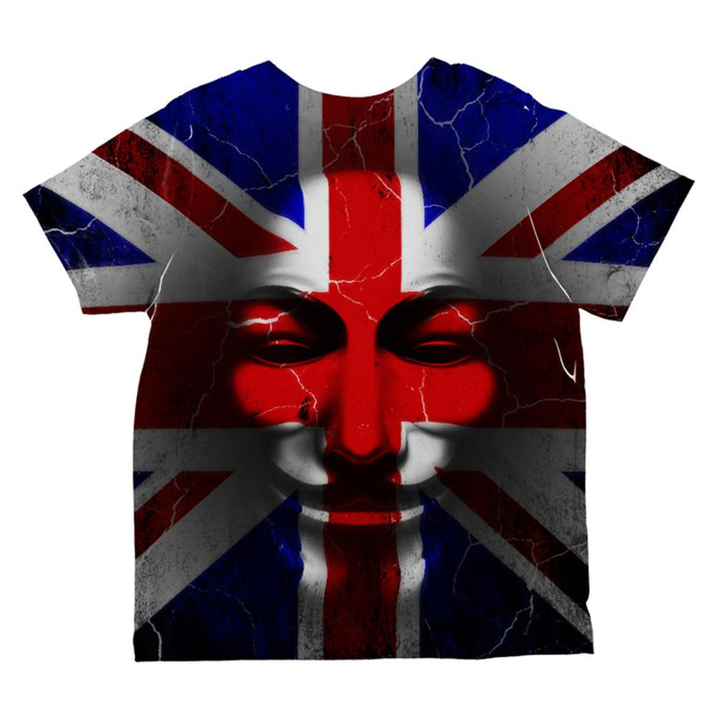 Guy Fawkes Day Union Jack Distressed British Flag Mask All Over Toddler T Shirt Toddler T-Shirts Old Glory   