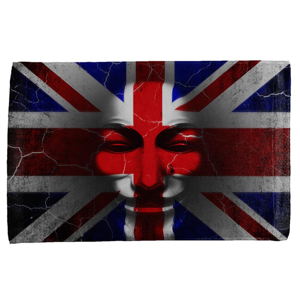 Guy Fawkes Day Union Jack Distressed British Flag Mask All Over Hand Towel Hand Towel Old Glory OS Multi 