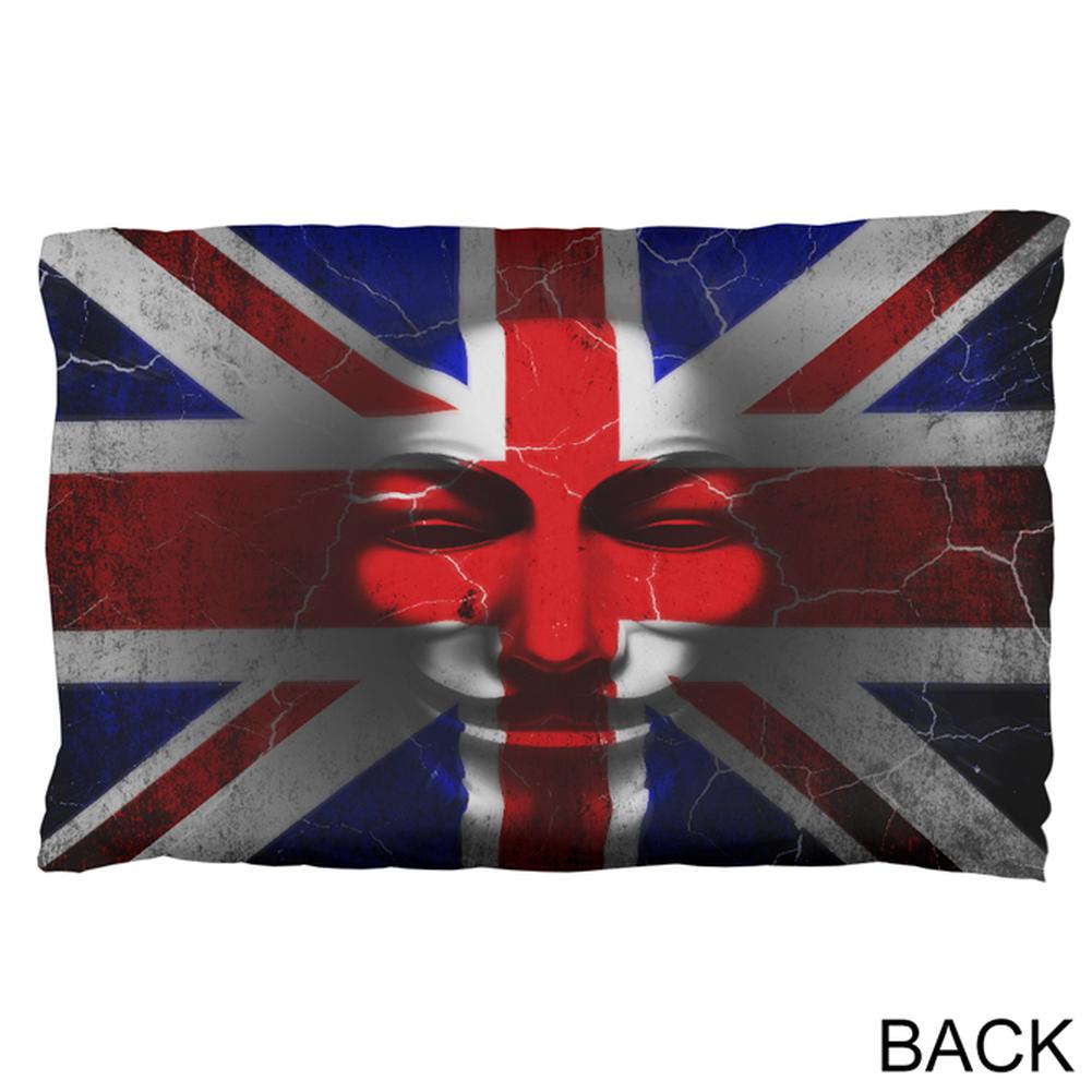 Guy Fawkes Day Union Jack Distressed British Flag Mask Pillow Case Pillowcases Old Glory   