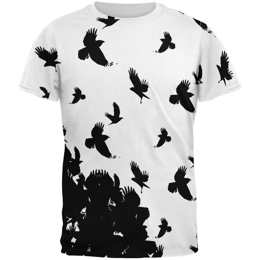 Crow Raven Flying Winter Autumn All Over Mens T Shirt Men's T-Shirts Old Glory 2XL Multi 