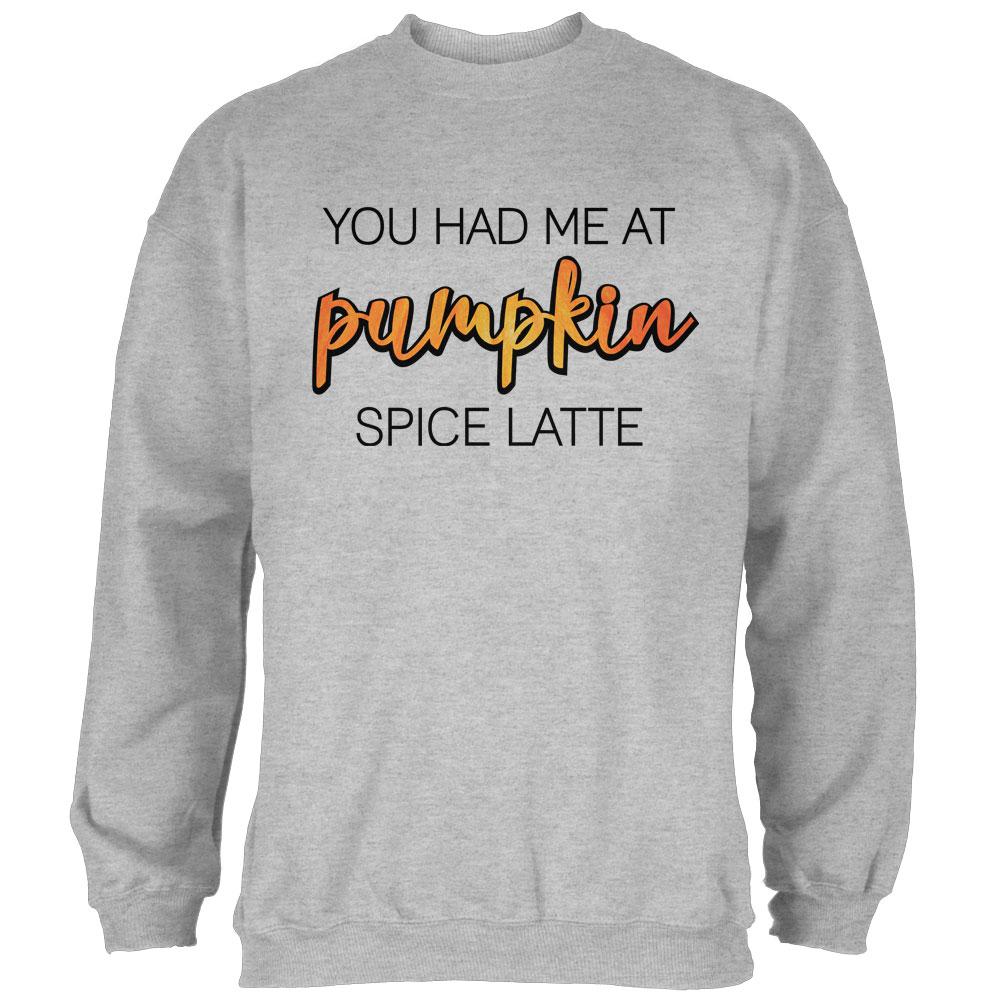 Autumn You Had Me at Pumpkin Spice Latte Mens Sweatshirt Men's Sweatshirts Old Glory 2XL Heather 