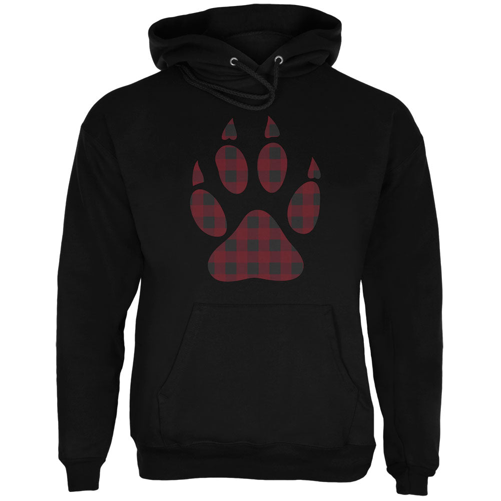 Autumn Buffalo Plaid Bear Claw Paw Mens Hoodie Men's Hoodies Old Glory 2XL Black 