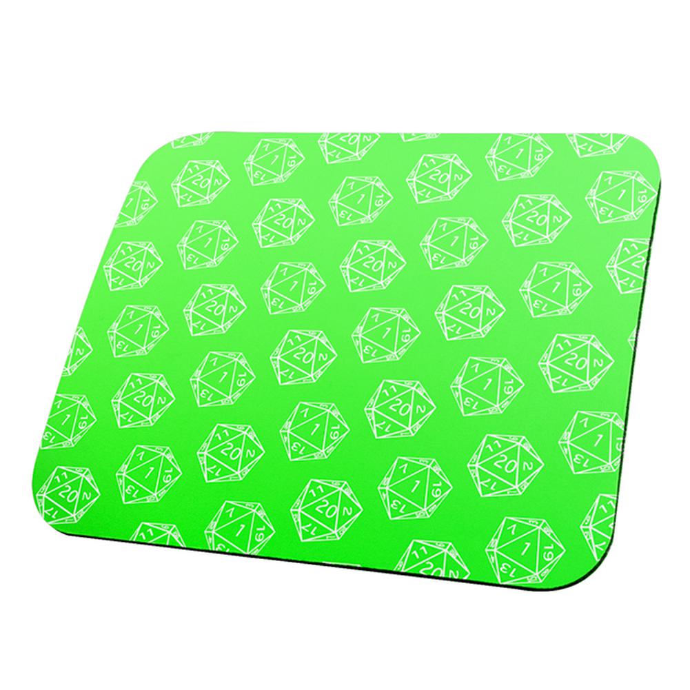 D20 Gamer Critical Hit and Fumble Green Pattern All Over Mouse Pad Mouse Pads Old Glory OS Multi 