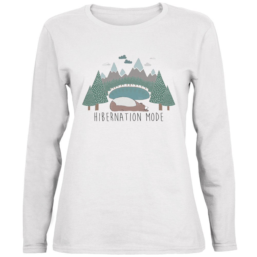 Autumn Bear Hibernation Mode Ladies' Relaxed Jersey Long-Sleeve Tee Women's Long Sleeves global 2XL White 