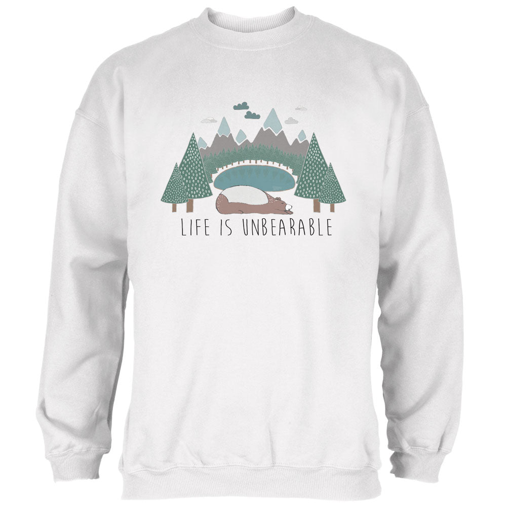 Autumn Life is Unbearable Bear Pun Mens Sweatshirt Men's Sweatshirts global 2XL White 