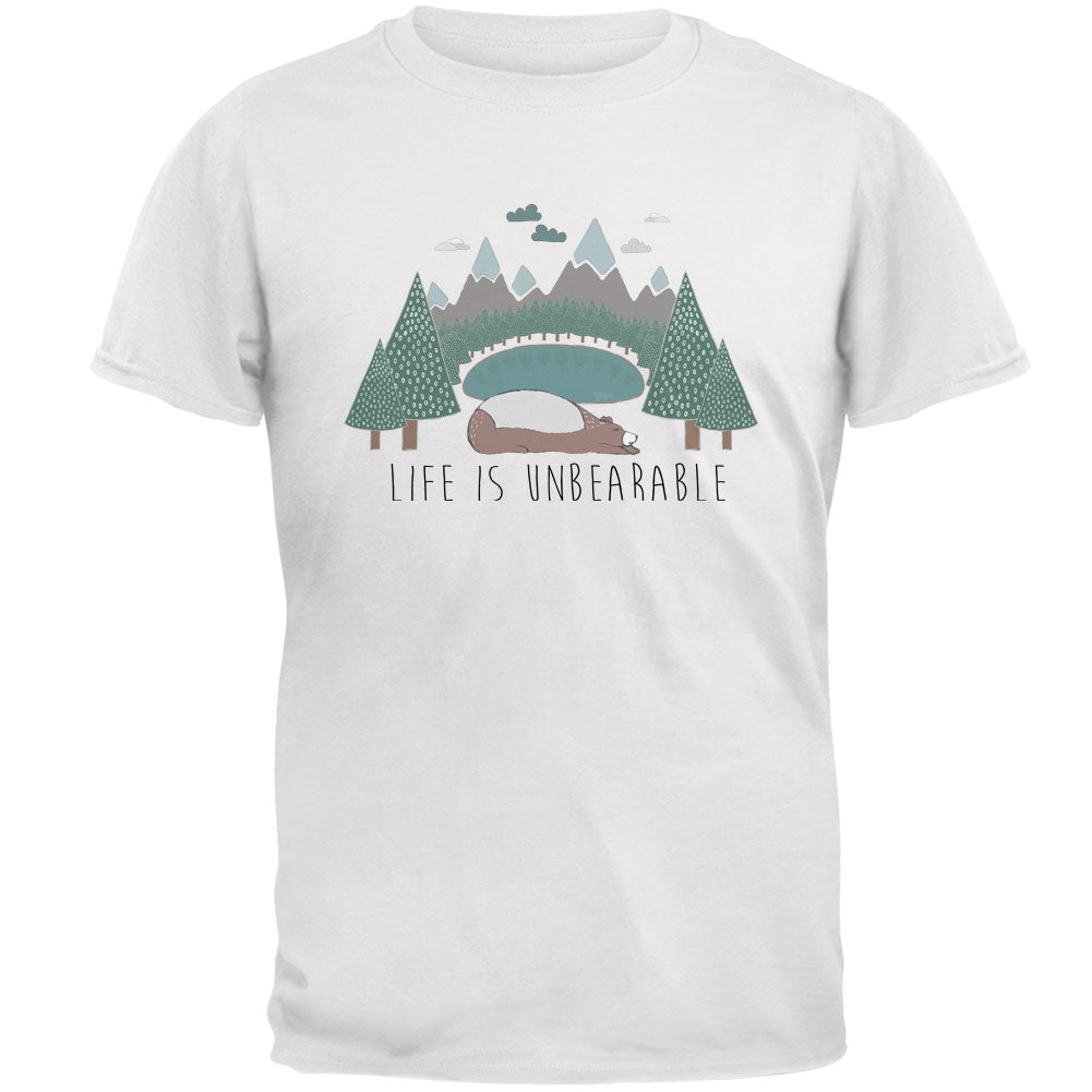 Autumn Life is Unbearable Bear Pun Mens T Shirt Men's T-Shirts global 2XL White 