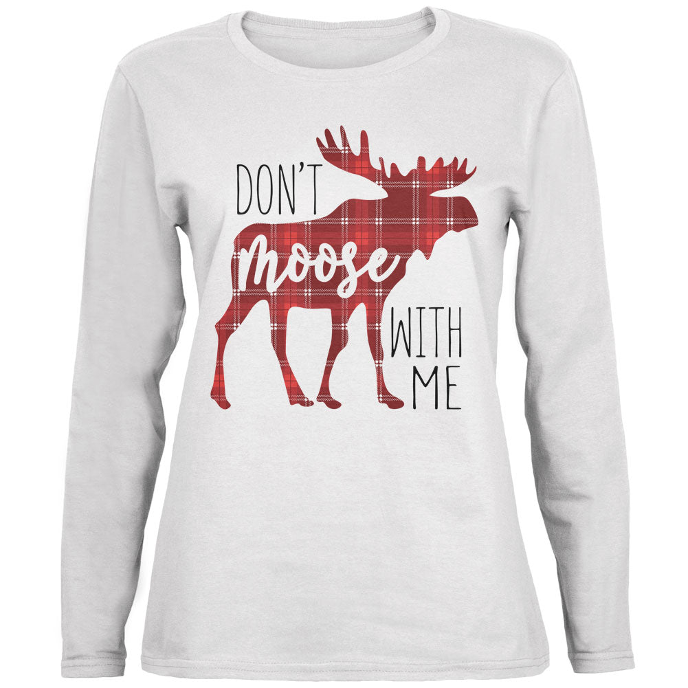 Autumn Don't Moose with Me Ladies' Relaxed Jersey Long-Sleeve Tee Women's Long Sleeves Old Glory 2XL White 