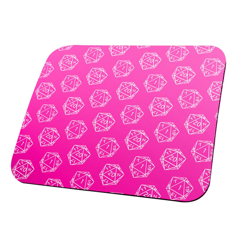 D20 Gamer Critical Hit and Fumble Pink Pattern All Over Mouse Pad Mouse Pads Old Glory OS Multi 