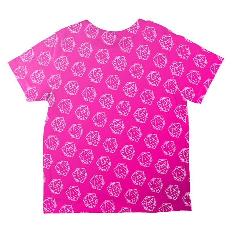 D20 Gamer Critical Hit and Fumble Pink Pattern All Over Toddler T Shirt Toddler T-Shirts Old Glory   