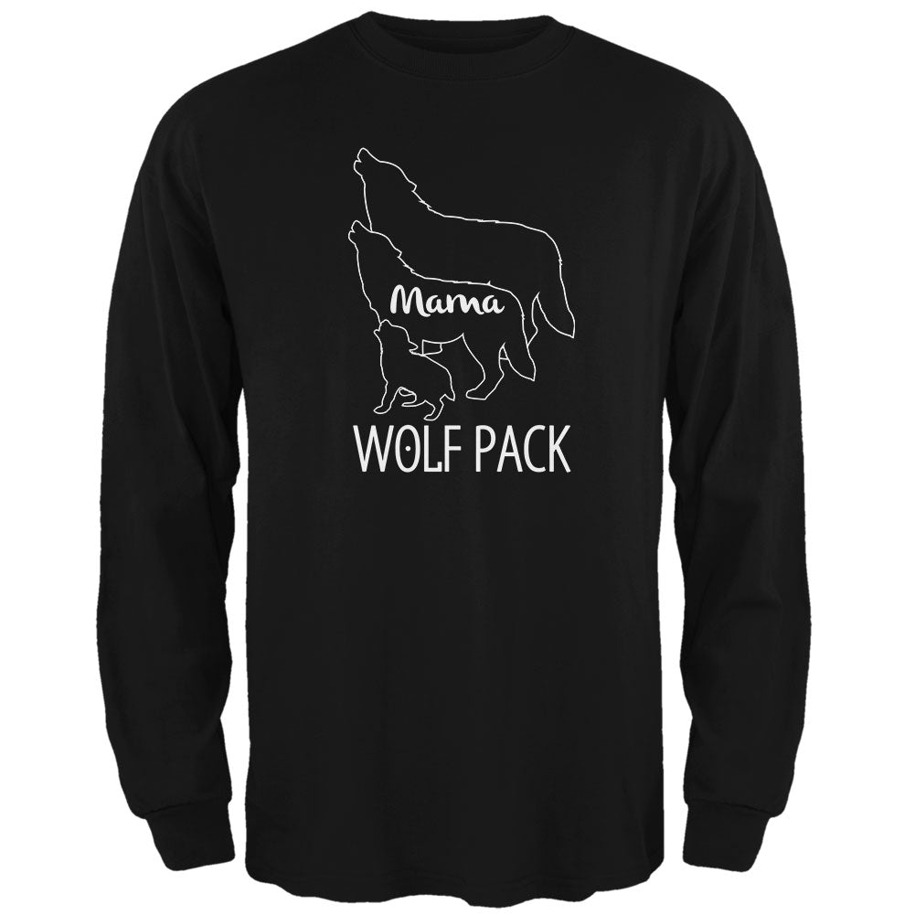 Wolf Pack Mama Mom Mother Mens Long Sleeve T Shirt Men's Long Sleeves Old Glory 2XL Black 