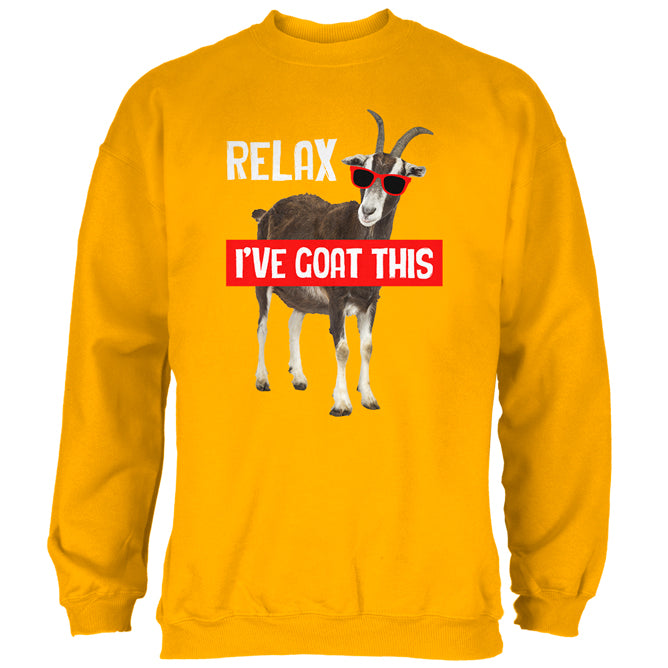 Relax I've Goat Got This Mens Sweatshirt Men's Sweatshirts Old Glory 2XL Gold 