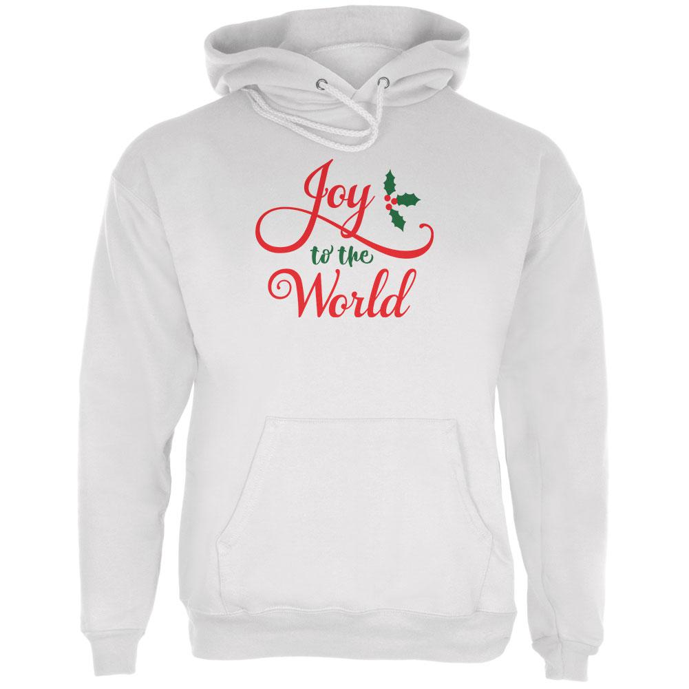 Christmas Joy to the World Script Mens Hoodie Men's Hoodies Old Glory LG White 