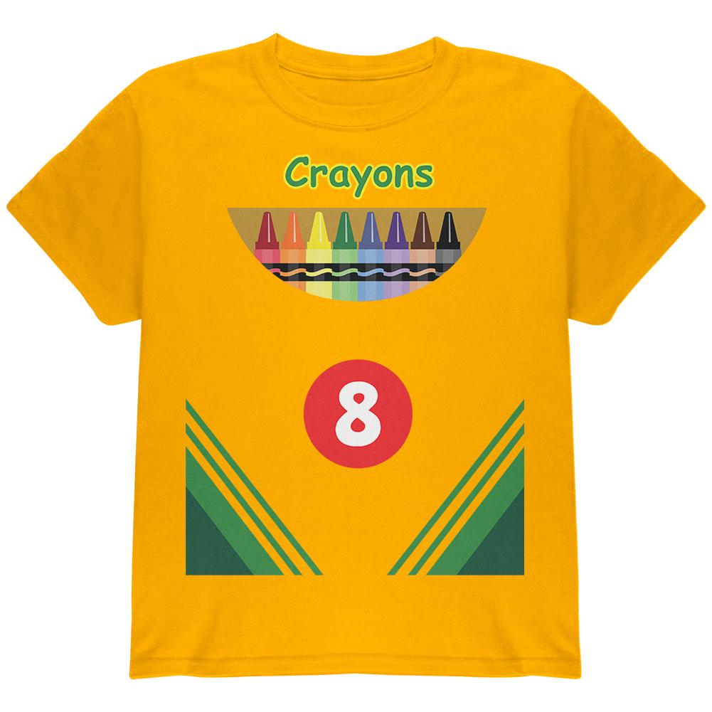 Halloween Crayon Box Costume Youth T Shirt Youth T-Shirts Old Glory LG Gold 