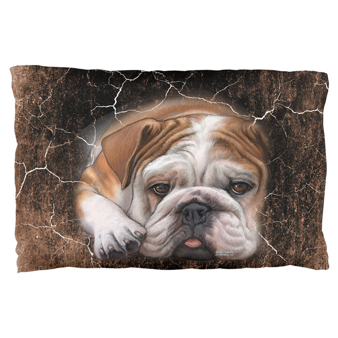 English Bulldog Live Forever Pillow Case Pillowcases Old Glory OS Multicolored 