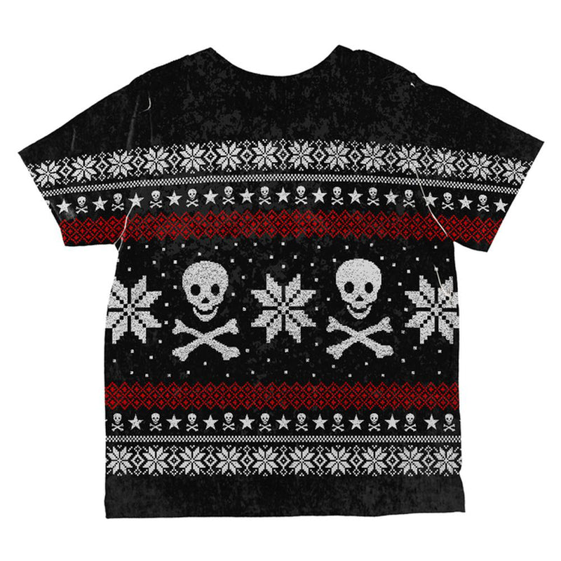 Ugly Christmas Sweater Pirate Skull and Crossbones All Over Toddler T Shirt Toddler T-Shirts Old Glory   