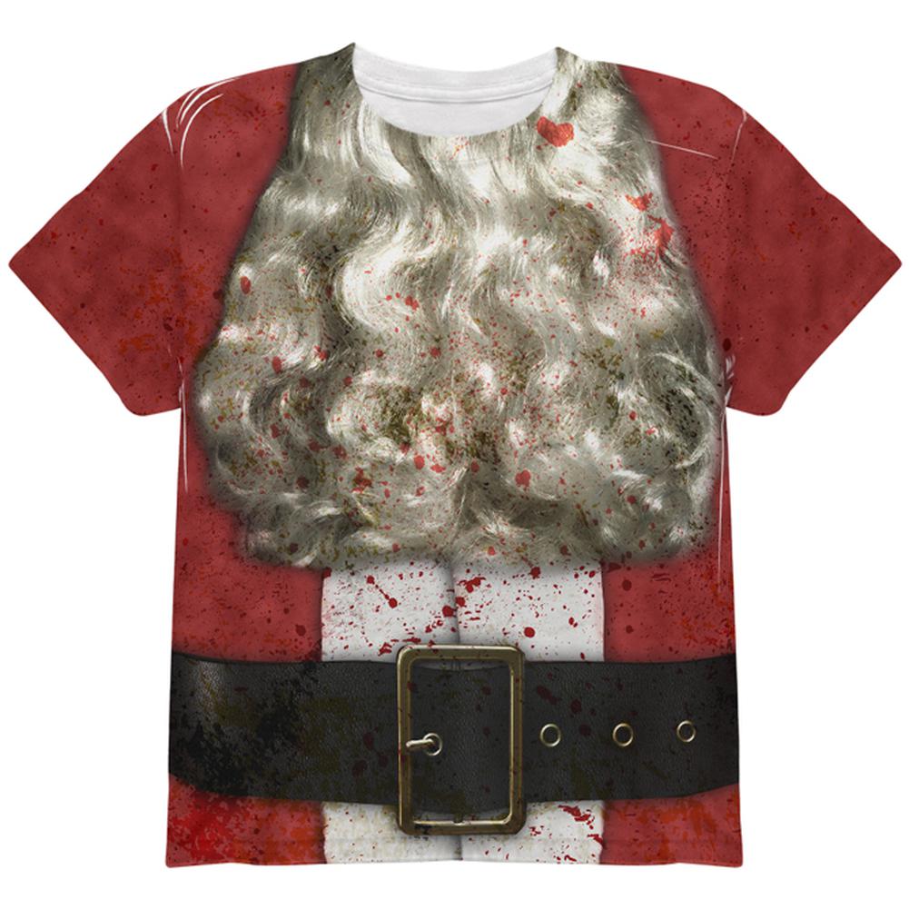 Christmas Zombie Attack Survivor Santa Costume All Over Youth T Shirt Youth T-Shirts Old Glory LG Multi 