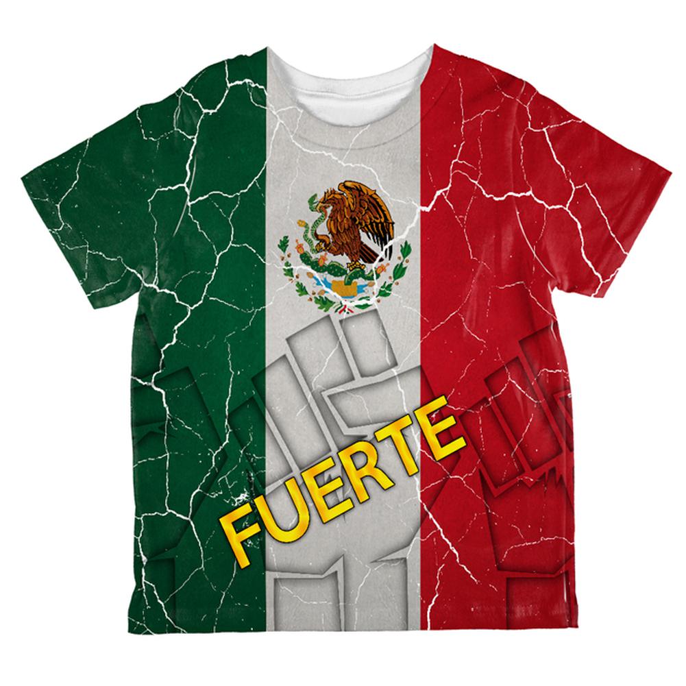 Cinco De Mayo Mexico Fuerte Strong Mexican Flag All Over Toddler T Shirt Toddler T-Shirts Old Glory 2T Multi 