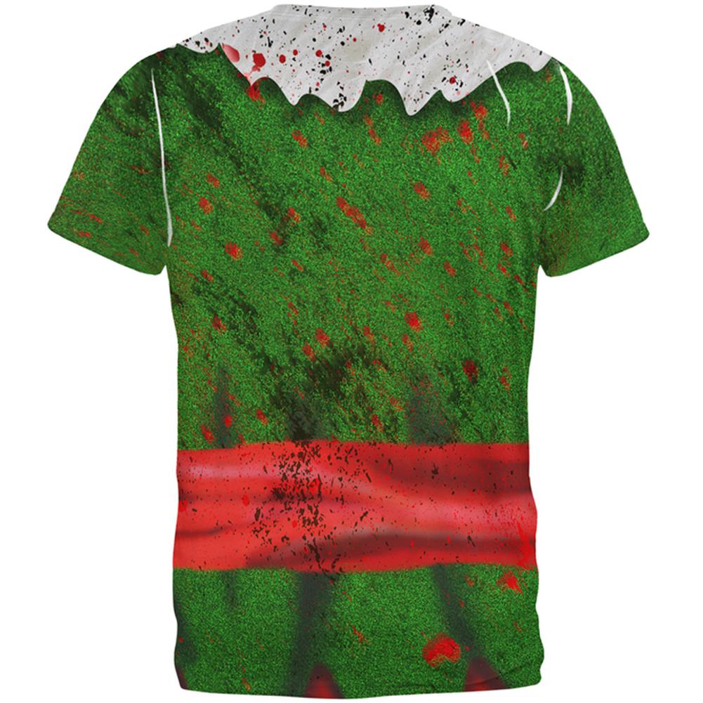 Christmas Zombie Attack Survivor Elf Costume All Over Mens T Shirt Men's T-Shirts Old Glory   