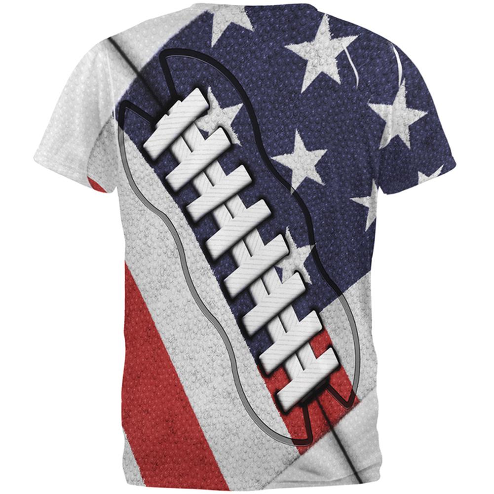 4th of July American Flag Patriot Football All Over Mens T Shirt Men's T-Shirts Old Glory   