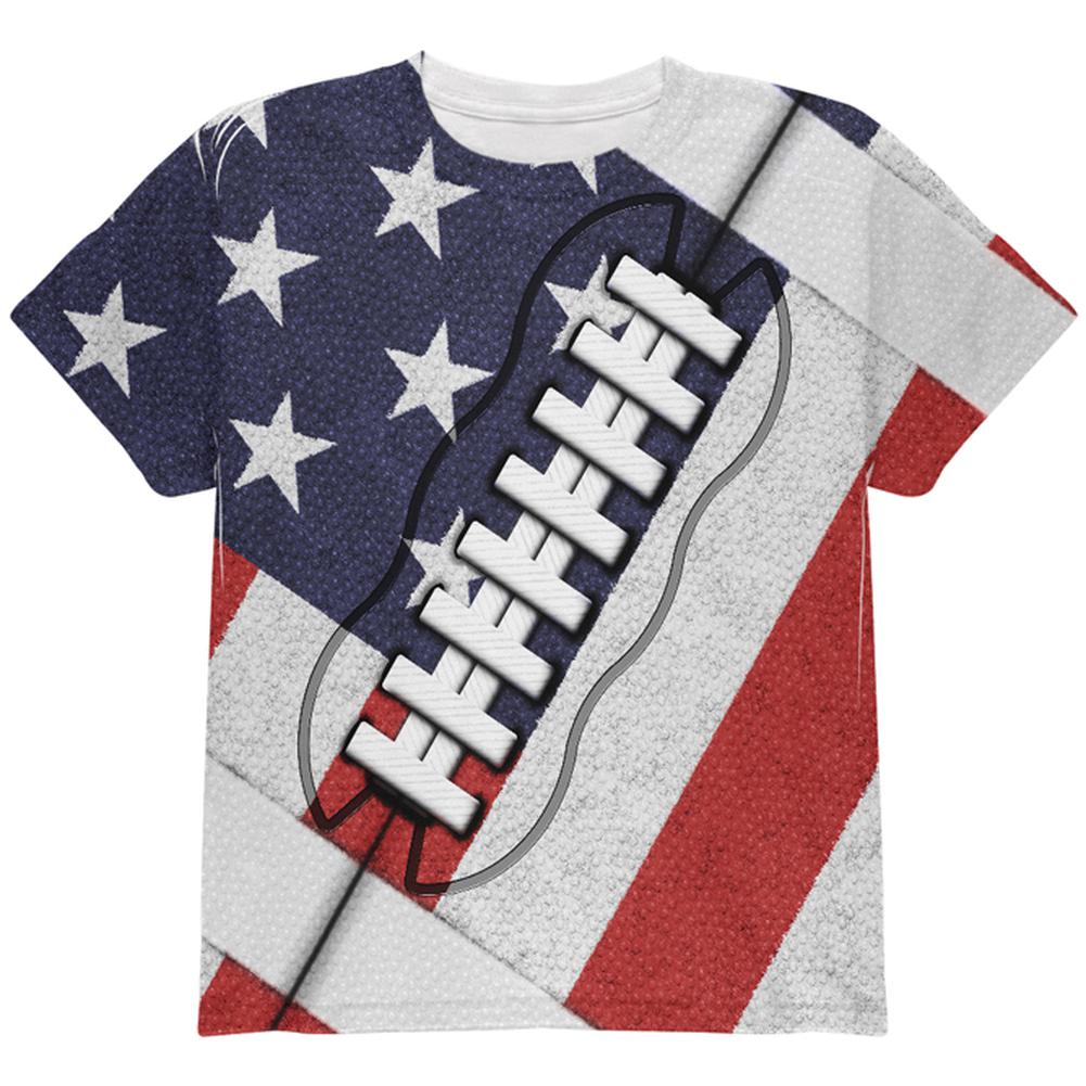 All American Football Fan Youth T-Shirt Youth T-Shirts Old Glory SM Multi 