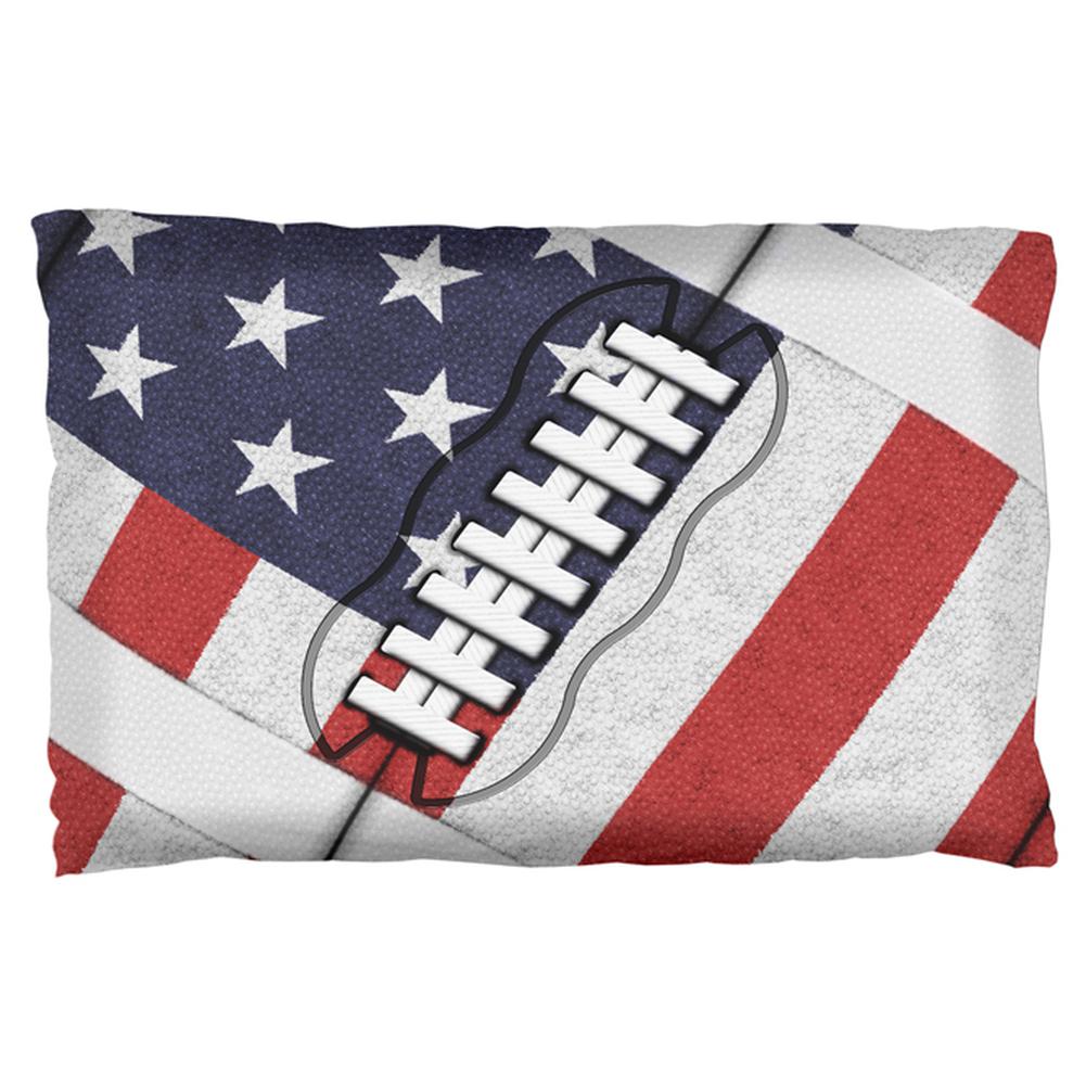 4th of July American Flag Patriot Football Pillow Case Pillowcases Old Glory OS Multi 