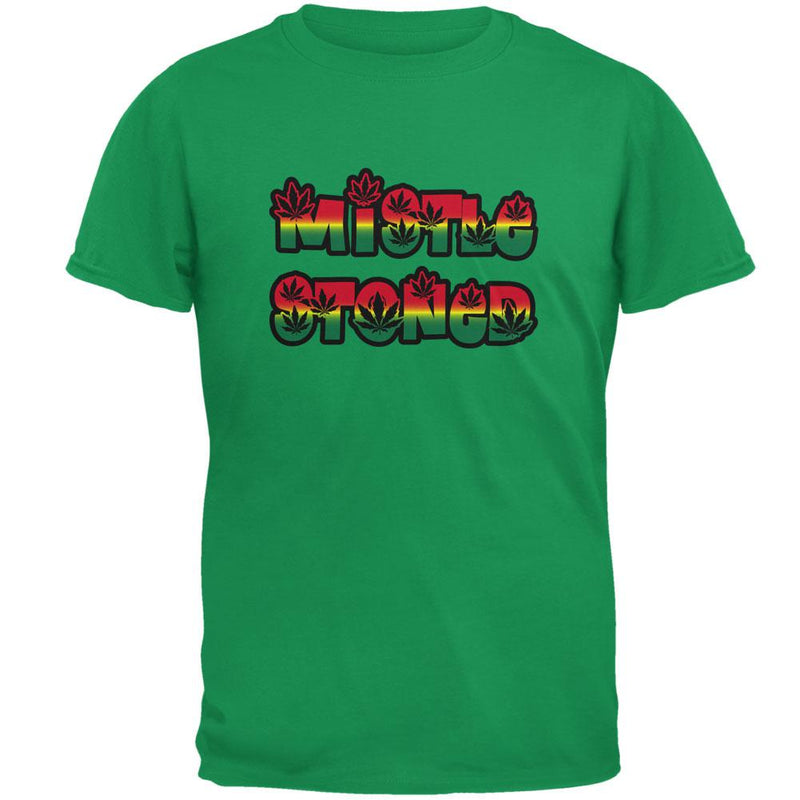 Christmas Mistlestoned Mistletoe Mens T Shirt Men's T-Shirts Old Glory 2XL Irish Green 