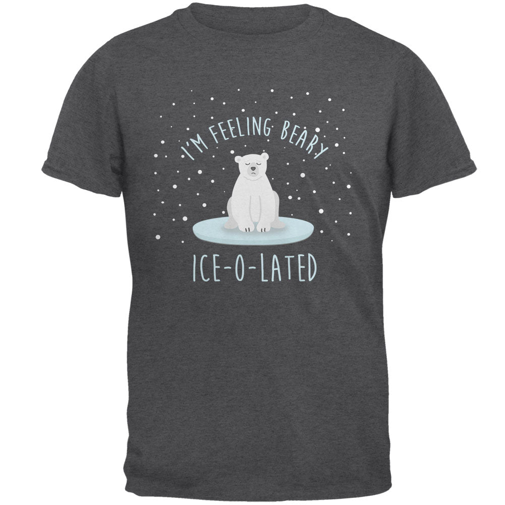 Winter Feeling Very Iceolated Isolated Polar Bear Pun Mens T Shirt Men's T-Shirts Old Glory 2XL Dark Heather 