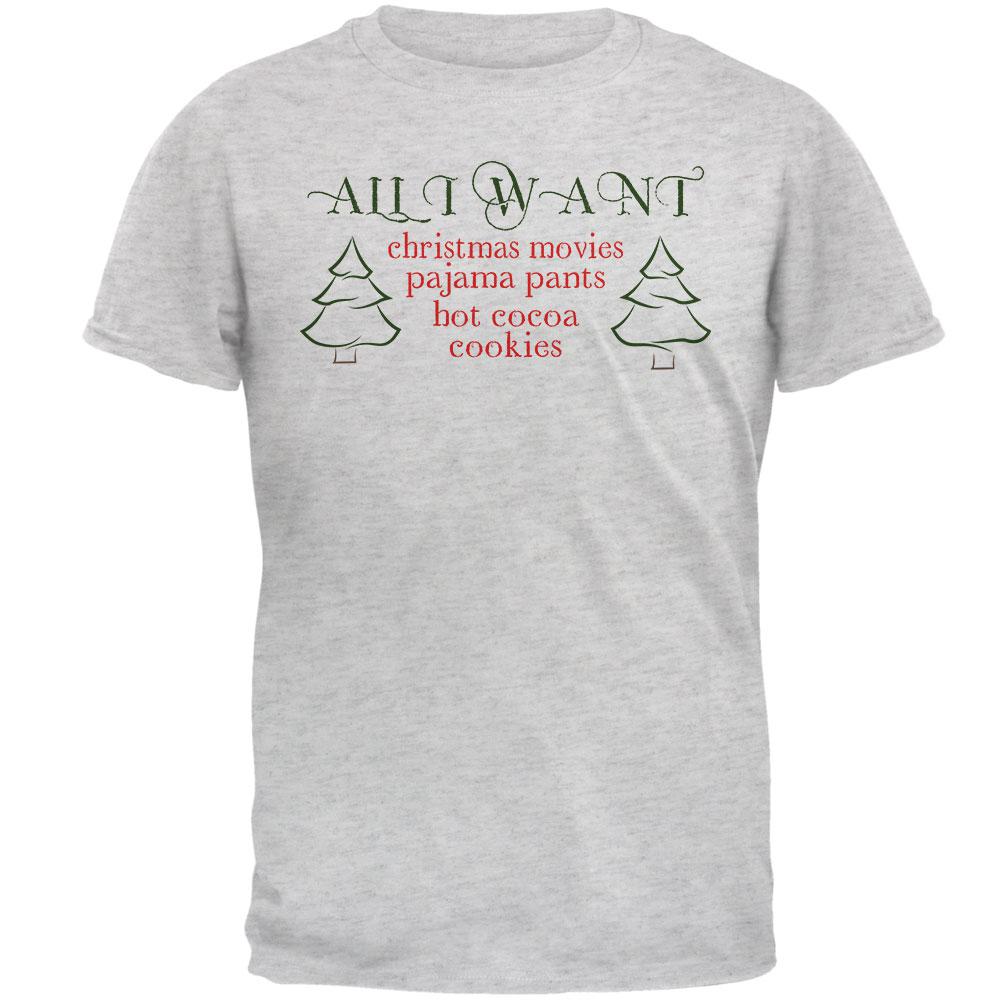 All I Want For Christmas Mens T Shirt Men's T-Shirts Old Glory 2XL Light Heather Grey 