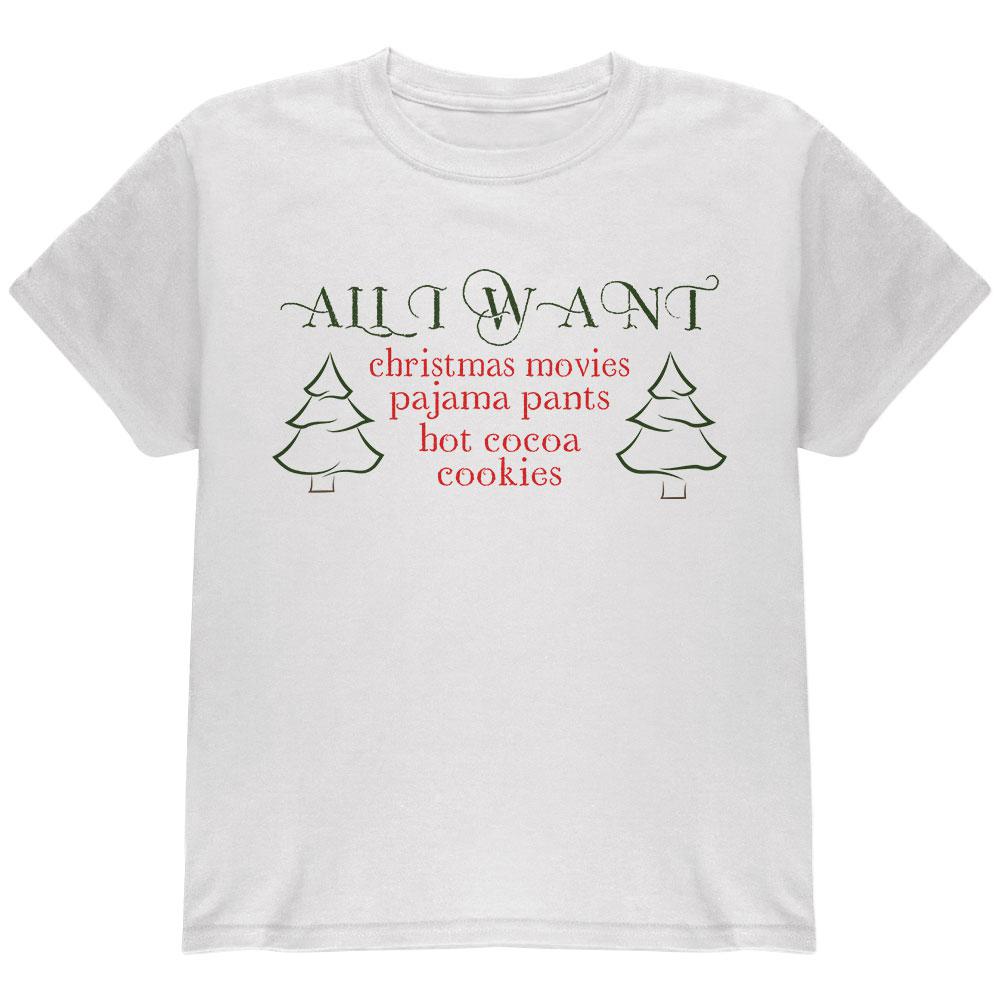 All I Want For Christmas Youth T Shirt Youth T-Shirts Old Glory LG White 