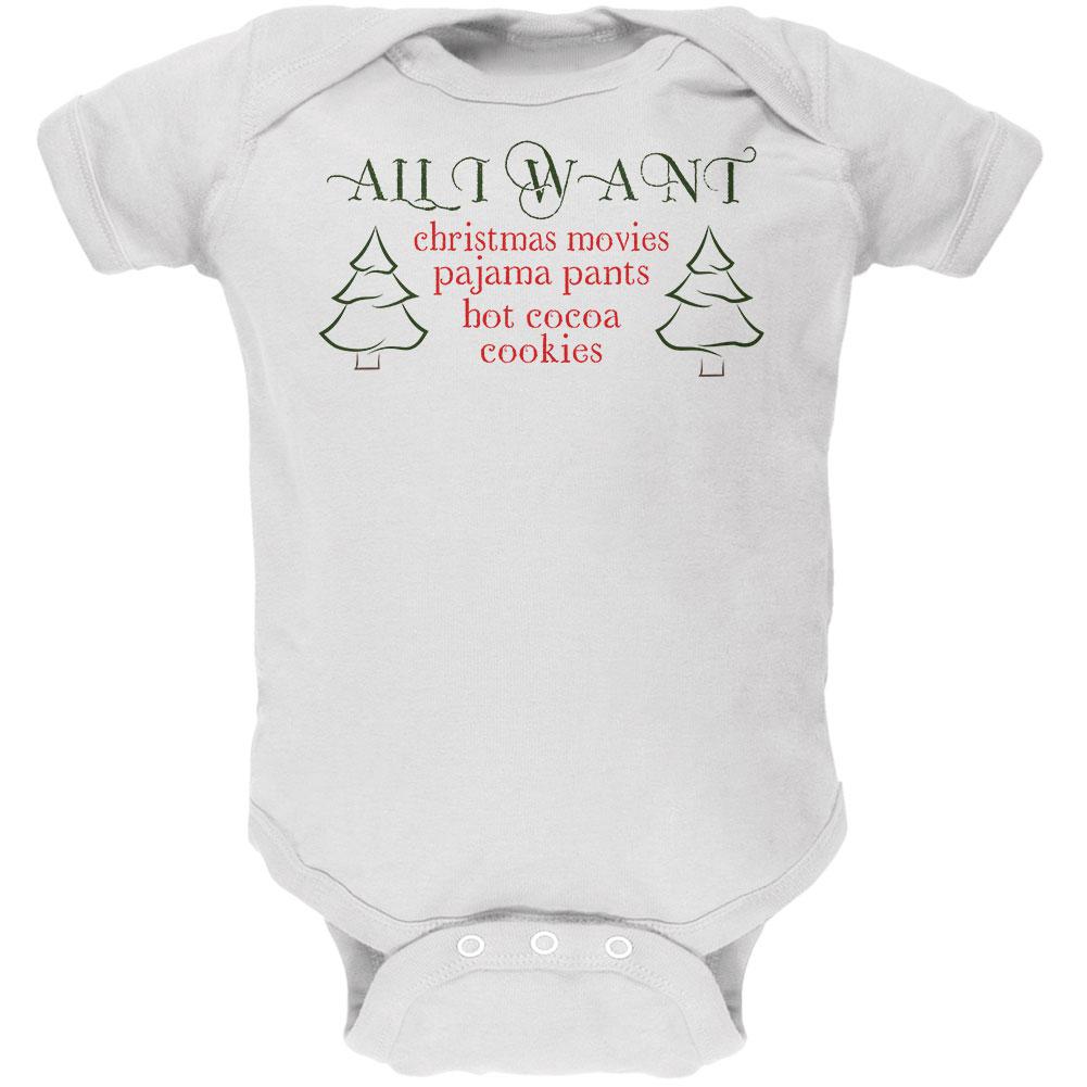 All I Want For Christmas Soft Baby One Piece Baby One Piece Old Glory 0-3M White 