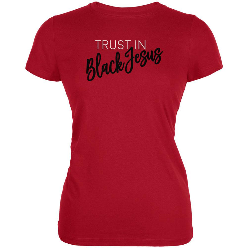 Trust in Black Jesus Juniors Soft T Shirt Juniors T-Shirts Old Glory 2XL Red 