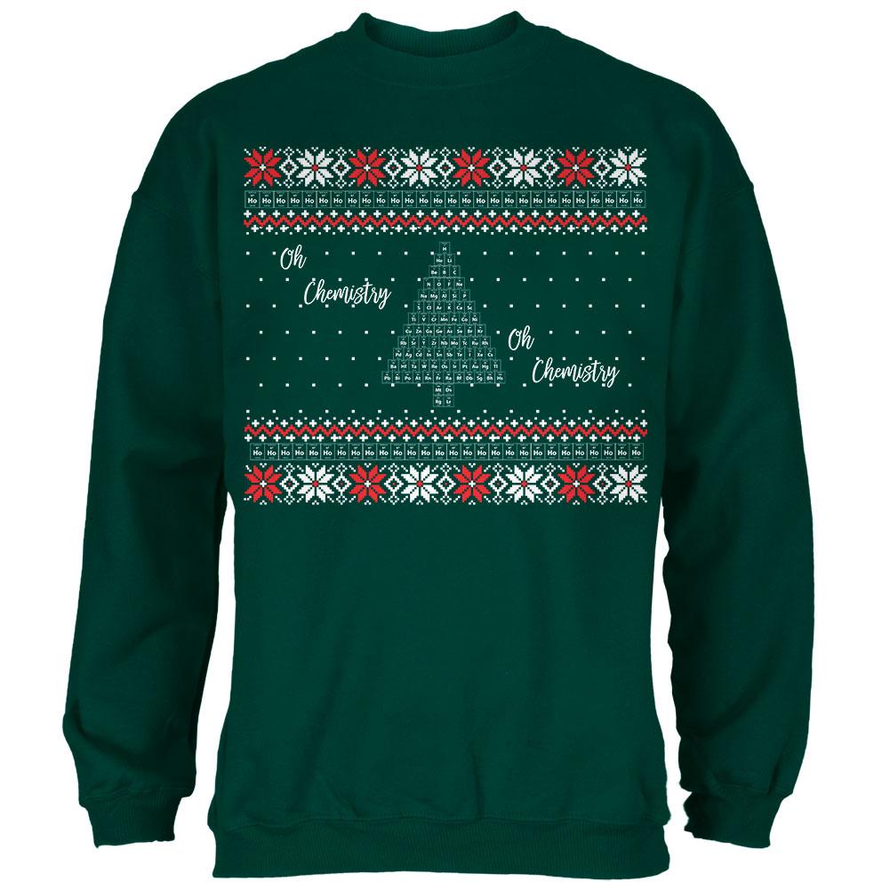 Christmas Tree Periodic Table Mens Sweatshirt Men's Sweatshirts Old Glory 2XL Forest Green 