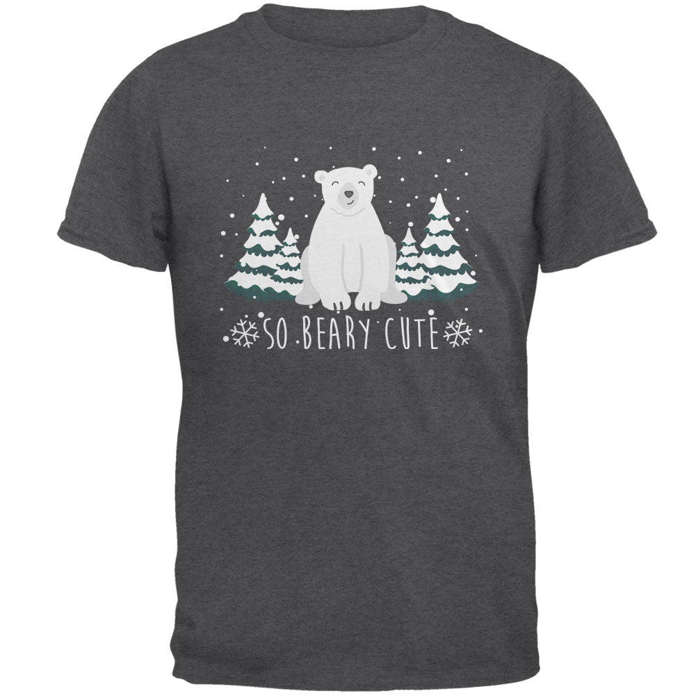 Winter So Beary Very Cute Polar Bear Pun Mens T Shirt Men's T-Shirts Old Glory 2XL Dark Heather 