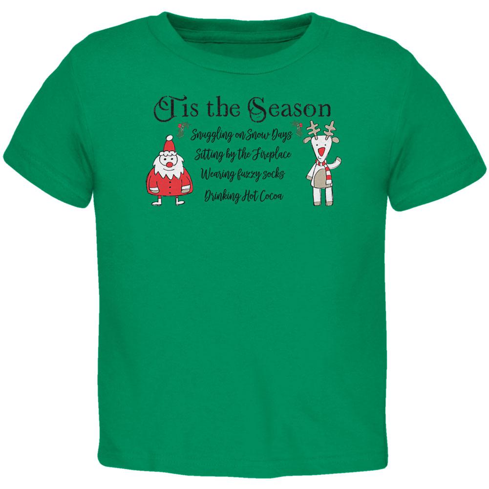 Tis the Season Fireplace Hot Cocoa Toddler T Shirt Toddler T-Shirts Old Glory 2T  