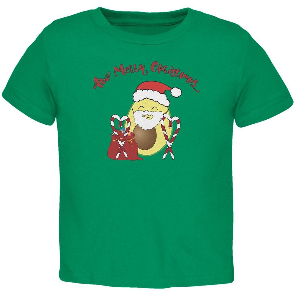 Avo Have A Merry Christmas Avocado Cute Funny Pun Toddler T Shirt Toddler T-Shirts Old Glory 2T Kelly Green 