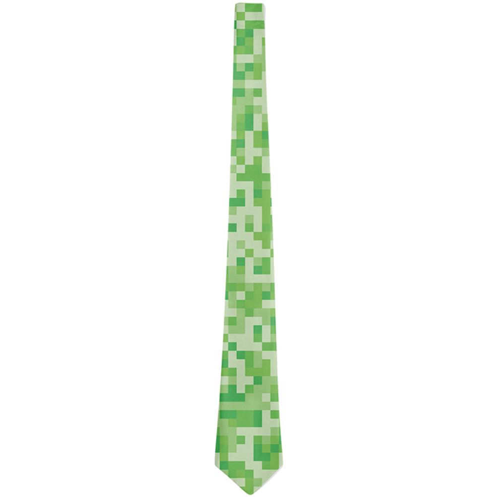 Green Pixels All Over Neck Tie Men's Neck Ties Old Glory   