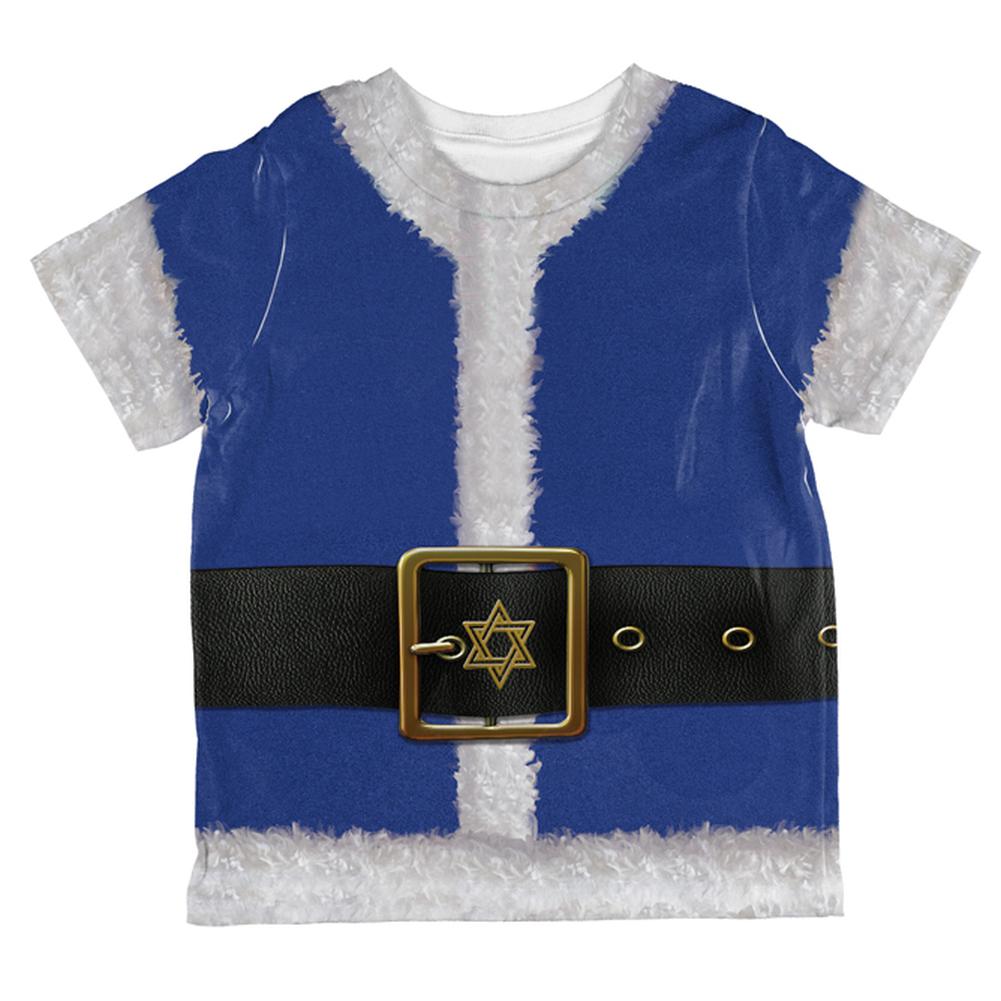 Christmas Hanukkah Jewish Santa Claus Costume All Over Toddler T Shirt Toddler T-Shirts Old Glory 2T Multi 