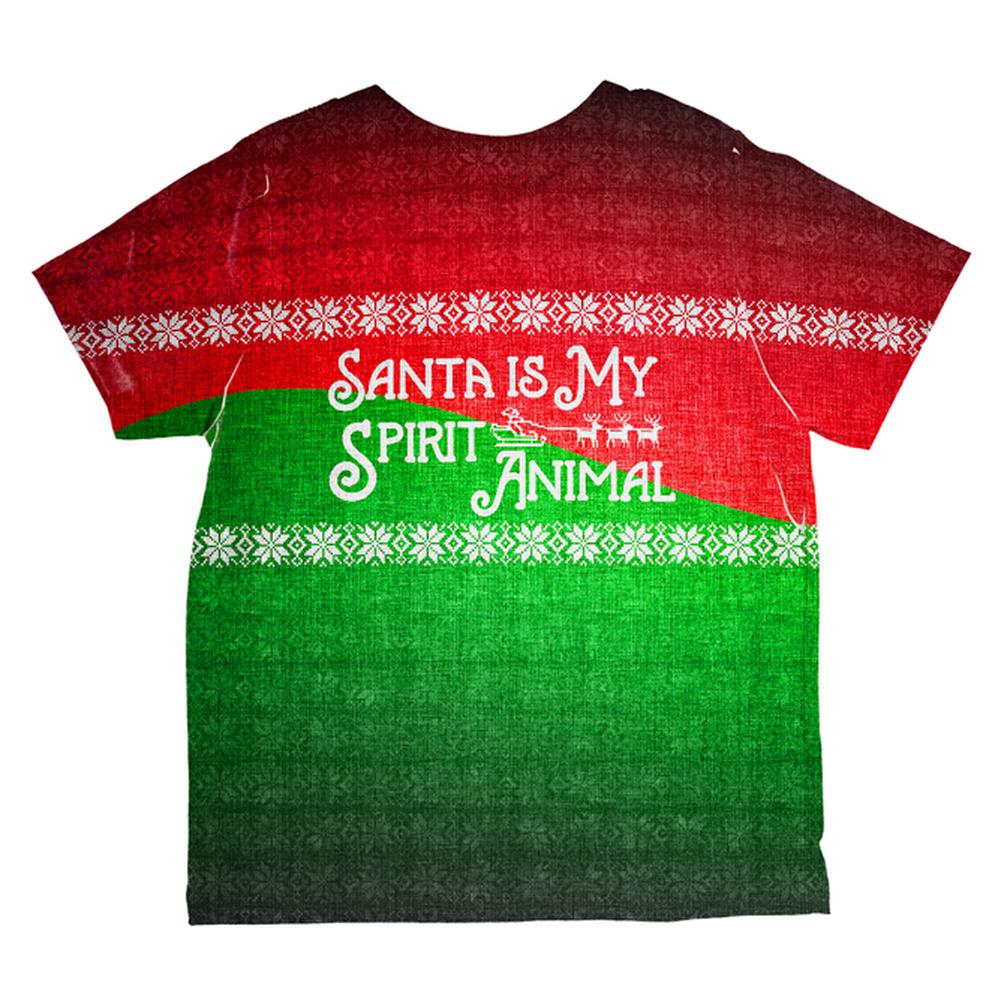 Christmas Santa is My Spirit Animal Sweater All Over Toddler T Shirt Toddler T-Shirts Old Glory   