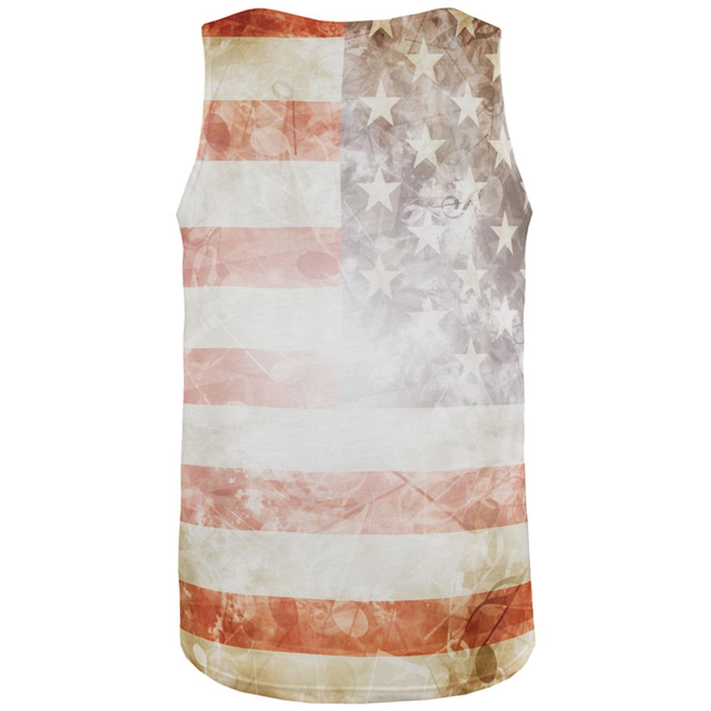 4th of July American Flag Star Spangled Banner All Over Mens Tank Top Men's Tank Tops Old Glory   