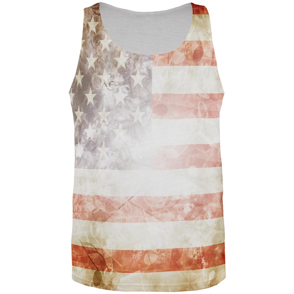 4th of July American Flag Star Spangled Banner All Over Mens Tank Top Men's Tank Tops Old Glory SM  